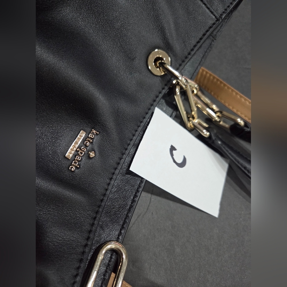 kate spade New York Black Leather Shoulder Bag with Gold Hardware - Picture 9 of 9
